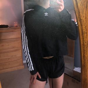 Black Cropped Adidas Hoodie (Last price drop)